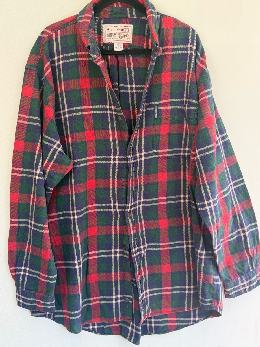 Abercrombie Plaid Flannel Shirt Women’s XL Long Sleeve Button Front